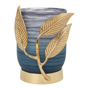 แจกันโลหะศิลปะร่วมสมัยชิ้นหรูหราสำหรับตกแต่งภายในหรือไอเดียของขวัญ - Product Image 1