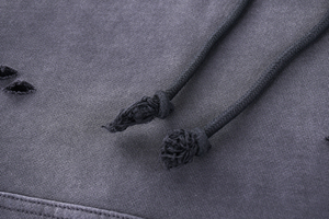 เสื้อมีฮู้ดแบบสวมหัวผ้าเทอร์รี่แห้งเร็วเสื้อมีฮู้ดโอเวอร์ไซส์สำหรับผู้ชายผ้าฝ้ายผสมซักกรดแบบปรับแต่งโลโก้ได้ - Product Image 4