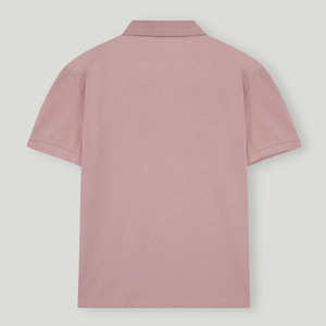 Men's Pink Short Sleeve <b>Polo</b> <b>Shirt</b> Regular Fit Cotton Pique Solid Color Casual Button Closure Knitted Fabric - Product Image 6