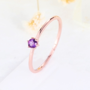 Bagues en or massif véritable Amazing Natural Amethyst Gemstone Luxury New Design Solid Gold Fine Jewelry Rings - Product Image 4