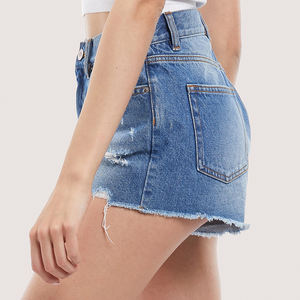 Precio al por mayor de High Street Style Mujeres Pantalones cortos de mezclilla Venta al por mayor Streetwear Pantalones cortos de mezclilla transpirables para ropa casual - Product Image 3