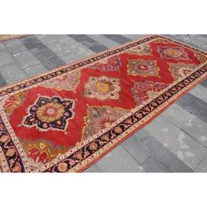 Traditional Red <b>Black</b> Large Area <b>Rug</b> 5.1 X 11.5ft Patchwork Design Turkish Wool Rectangle Hallway for Teen Room Bedside <b>Rug</b> - Product Image 2