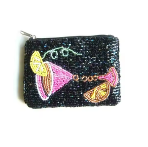 Bolsa de monedas con bordado de cuentas de estilo Boho única personalizable Monedero con bordado de cuentas de semillas al por mayor de MD HANDICRAFTS - Product Image 3