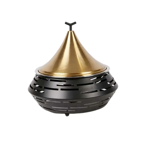 Charmante cocotte en or avec couvercle et porte-bougie Design en acier de qualité supérieure pour mariage et restauration hôtelière - Product Image 2