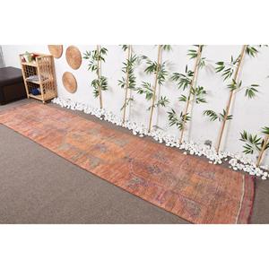 Turkish <b>Runner</b> <b>Rug</b>, 2.8x11.8 ft Vintage <b>Rug</b>, Orange Patchwork Wool <b>Rug</b> - Product Image 2