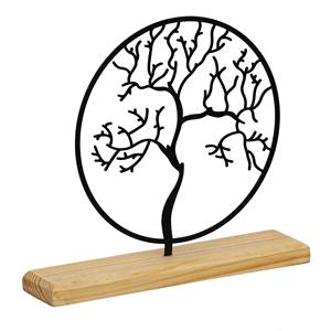 Sculpture de table en bois rond noir, objet décoratif artistique, table moderne pour la maison ou le bureau, provenance d'Inde - Product Image 6