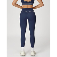 Ensemble de yoga réversible athlétique pour femmes, 2 pièces, col rond, taille haute, respirant, extensible dans quatre directions, léger, séchage rapide