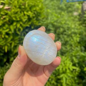 หินมูนสโตนเหลี่ยมเพชรพลอยสีรุ้งสีฟ้าปาล์มคริสตัลธรรมชาติป้องกันความวิตกกังวลของขวัญอัญมณีหลวมมีจำนวนมากสำหรับฉูดฉาด - Product Image 1