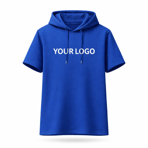 Sudadera con Capucha de Manga Corta con Logotipo Personalizado, Unisex, Estilo Informal, Ligera, Mezcla de Algodón, Ropa de Calle, Camiseta con Capucha, Nueva Llegada 2026 - Product Image 2