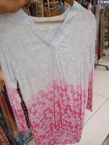 100% algodón gasa mujer Ombre algodón camisa púrpura y blanco gradiente manga larga Casual suelta blusa verano hacer en la India - Product Image 5