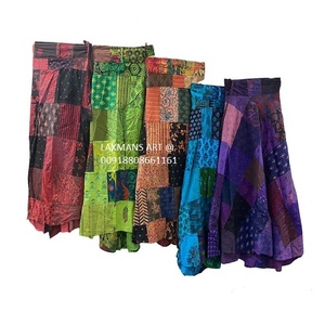 Cotton Printed Patchwork Wrap <b>Skirts</b> Bohemian Patch <b>Skirts</b> Cotton Patch <b>Skirts</b> From India <b>Boho</b> <b>Skirts</b> Long <b>Skirts</b> - Product Image 1