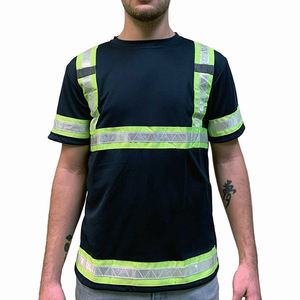 OEM vente en gros Hi Viz Black Glow T-shirt pour hommes vêtements de sécurité réfléchissants de haute qualité pour les travailleurs - Product Image 6