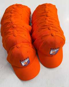 Vente en gros de chapeaux 6 panneaux avec broderie de logo personnalisée au prix d'usine Casquette classique structurée à coupe ajustée Chapeaux de camionneur Orange - Product Image 6