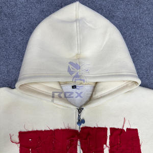 Top vente votre propre logo le plus demandé fermeture éclair à capuche bouffée imprimé fabriqué en usine pas cher prix sweats à capuche hommes sweats à capuche - Product Image 3