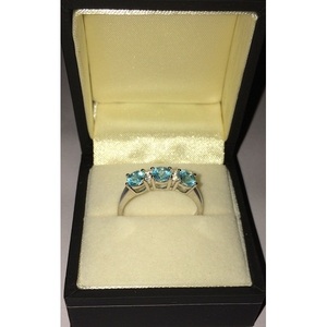Shah Gems 925 Sterling Silver <b>Boho</b> Style <b>Ring</b> for Women Natural Sky Blue and White Topaz with Invisible Cut Everyday Wear - Product Image 1