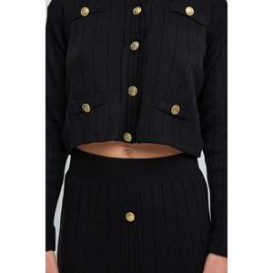 Chemise décontractée pour femme, col rond, devant en mousseline de soie, tricotée, courte, taille XL, ajustée, printemps automne - Product Image 3