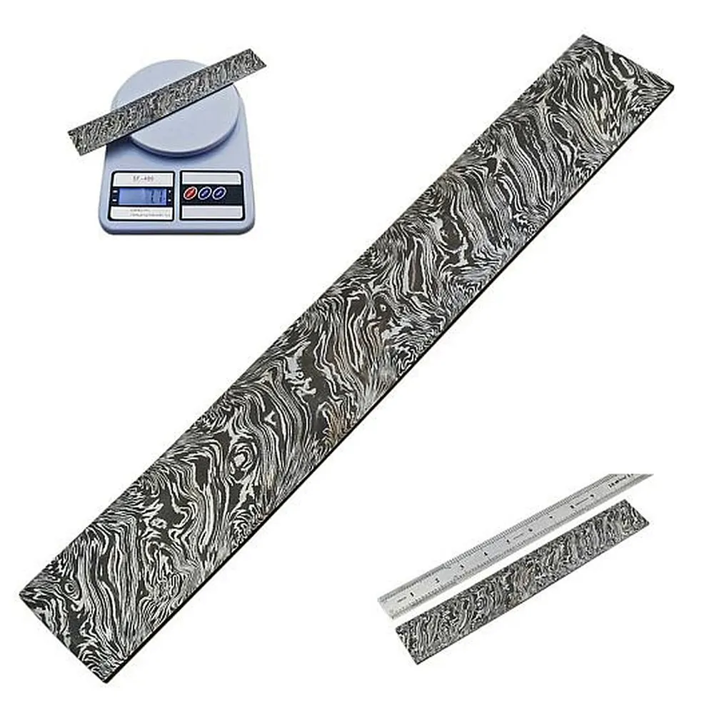 Custom Handgemaakte Damascus Leeg Billet Damascus Staal Blanco Billet Bar Voor Maken Messen Precious Fire Storm Patroon