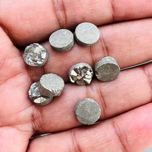 Piedras preciosas calibradas sueltas Druzy redondas de pirita dorada Natural 100%, piedras preciosas y gemas para hacer joyas de alta calidad a precio mayorista - Product Image 4