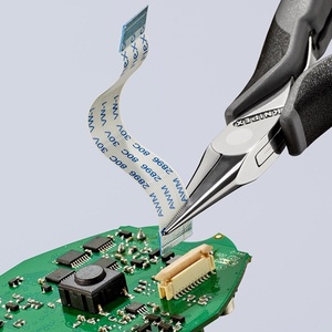 Alicates de agarre para electrónica KNIPEX, 115 mm de longitud total, mordazas planas ESD, pulido a espejo, Forma 2, suministros de dibujo multicomponentes - Product Image 6