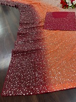 Magnifique Saree Georgette pour femme de créateur de qualité supérieure avec travail séquentiel de style pakistanais pour mariages et fêtes Fabriqué aux États-Unis