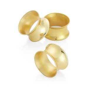 Servilletero con borde punteado de latón hecho a mano, servilletero de oro metálico brillante y brillante para bodas, cenas y fiestas - Product Image 3