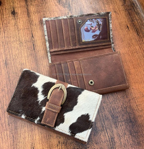 ใหม่กระเป๋าสตางค์หนังแฮนด์เมดแท้แบบใหม่สำหรับผู้หญิงกระเป๋าสตางค์แบบบางกระเป๋าสตางค์หนังสแนปหนังขนสัตว์กระเป๋าสตางค์หนังวัวแท้ - Product Image 6