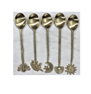 Ensemble de couverts cuillère en laiton au design avantageux pour manger et servir en acier à miroir à un prix acceptable Artisanat naturel - Product Image 2