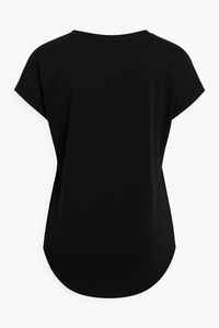Camiseta Deportiva Informal Negra para Mujer, Talla Grande, Cómoda, de Manga Corta, Transpirable, de Punto, Ecológica, de Poliéster, con Cuello Redondo, de Secado Rápido - Product Image 2