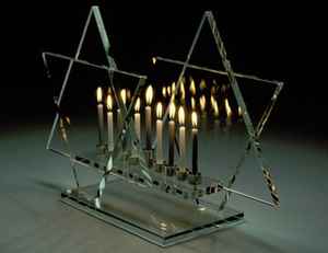 Chanukah menorah/menorah/menorah hanukkah menorah bougeoir menorah israël menorah en verre menorah transparente menorah claire - Product Image 2