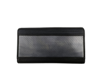 Penjualan laris dompet tangan Clutch panjang wanita kualitas tinggi dompet tangan kulit asli hitam tempat catatan RFID dirancang untuk tempat catatan
