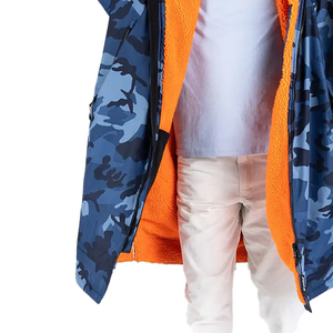 High Quality Fleece Men's Parka Waterproof Dryer Changing Robe Cotton Padded <b>Swimming</b> Casual Long Size Breathable With OEM - Product Image 4