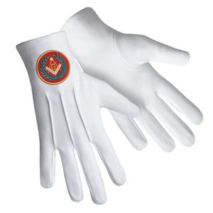 2025 Master Mason Blue Lodge Gants Pur Coton avec Couronne de Patch Rouge Francs-Maçons OEM Entrevu Maçonnique Regalia pour Scènes Extérieures - Product Image 6