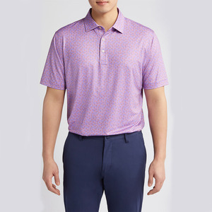 Polo de golf unisexe de haute qualité à manches courtes, tissu tricoté, logo imprimé, bouton de décoration, solide XL, anti-rides - Product Image 1