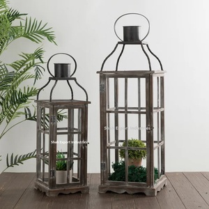 Lanternes à bougies en métal rustiques décoratives artisanales avec poignée utilisées pour les décorations intérieures et extérieures de la maison - Product Image 6