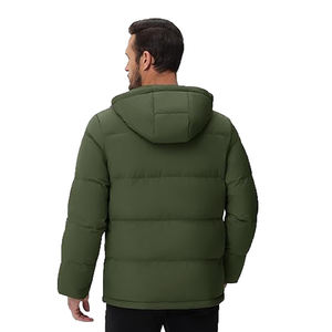 Wholesale Custom <b>Men's</b> Puffer Jacket Plus Size Soft Waterproof Outdoor <b>Black</b> Fashionable Winter Fabric Manufacturer - Product Image 4