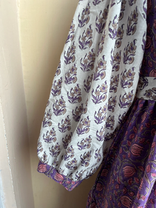 เดรสแม็กซี่แขนยาวสำหรับผู้หญิงเดรสแม็กซี่พิมพ์ลายบล็อกสีผสมสำหรับฤดูร้อน - Product Image 4