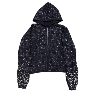 Incroyable sweat à capuche de haute qualité Rhinestone personnalisé doublé hiver grande taille hommes vierges sweats à capuche lourds - Product Image 6