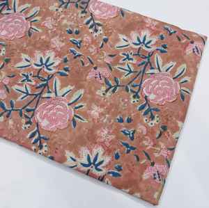 ผ้า100% พิมพ์ลายบล็อกด้วยมือผ้าฝ้ายระบายอากาศแบบดั้งเดิมเป็นมิตรต่อสิ่งแวดล้อม - Product Image 5