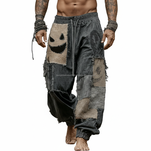 Pantalones Harem Holgados de Lona Estilo Hip Hop para Hombre, Retro, con Bloques de Color, Transpirables, Venta al Por Mayor - Product Image 1