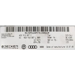 ชุดควบคุมวิทยุในรถยนต์ AUDI A6 Avant C6 Series (4F5) bmk (04>12) - Product Image 2