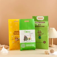 Emballage en plastique de tofu 5L 6L imprimé personnalisé Sac de litière pour chat avec poignée