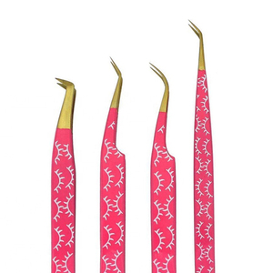 Pinzas de extensión de pestañas personalizadas de acero inoxidable para el cuidado de la belleza OEM/ODM Diseño antideslizante para un uso fácil con puntas de volumen y fibra - Product Image 5