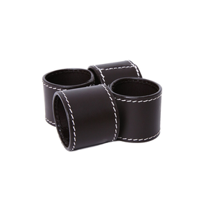 Servilletero de cuero con servilletero de cuero PU/suministros de mesa de Hotel/Decoración de fiesta servilletero Vintage anillo servilletero de cuero - Product Image 6