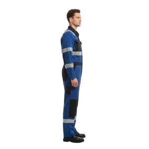 Men's High Visibility Construction Coverall Hi Viz Reflective Safety Work Wear with Pants and Cargo Coverall Construction Work. - Product Image 2