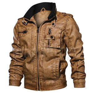 <b>Light</b> weight <b>Men</b> Leather <b>Jacket</b> Durable Casual Plain Windproof Leather Fashion <b>Jacket</b> Made In Pakistan - Product Image 2