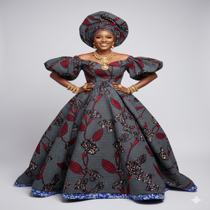 Vestido de Tela Africana Estampada de Alta Calidad con Diseño de Hojas, Secado Rápido y Antibacteriano, para Mujer, Ropa Casual - Product Image 1