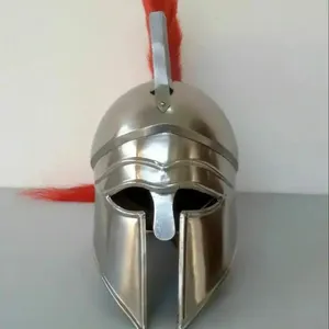 Venta al por mayor de artesanías Corinthian Medieval Armour Spartan Helmet Men's Spartan Warrior Headwear Accesorios de disfraces