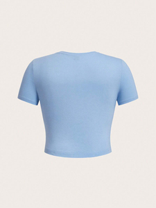 <b>Y2K</b> Custom LOGO Wholesale High Quality Plus Size Women's Cropped Top 100% Cotton Blank Sexy Girl's T-<b>shirts</b> Femme - Product Image 4