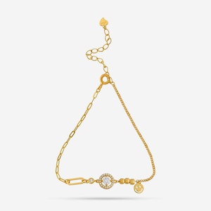 92.5 <b>Silver</b> <b>Bracelet</b> 191374 Rhodium & Gold Plated Ethnic Religious <b>Charm</b> with Face Key Pattern Featuring Diamond Zircon for Gift - Product Image 1