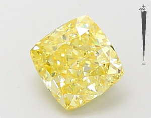 Diamant de laboratoire non monté, taille coussin carrée, 1,06 ct, jaune fantaisie, VVS2, certifié IGI, pour la fabrication de boucles d'oreilles en diamant - Product Image 1